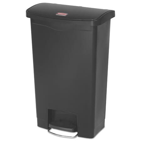 Rubbermaid Commercial Slim Jim Resin Step-On Container, Front Step Style, 13 gal, Black 1883611